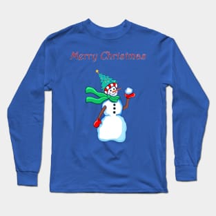 Merry Christmas Snowman Long Sleeve T-Shirt